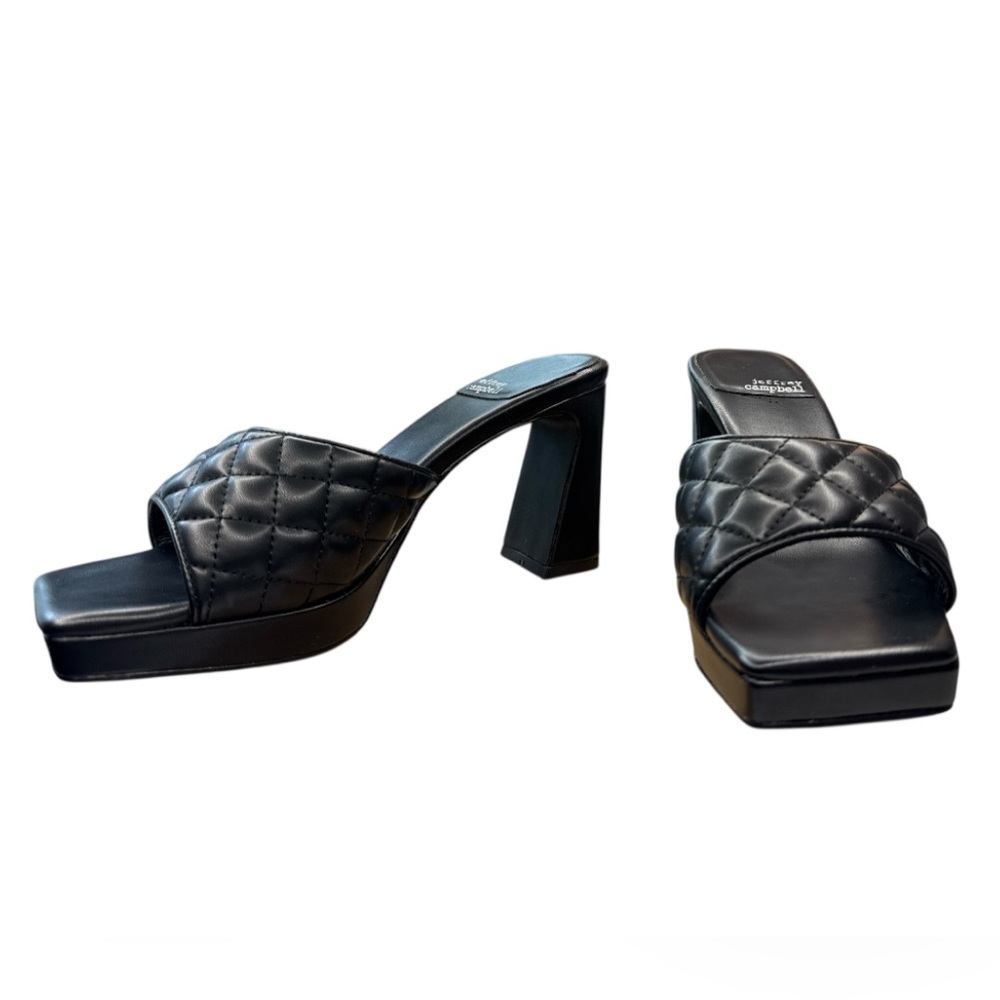 NWOT Jeffrey Campbell Nana Quilted Platform
Mule Heels In Black Size 7.5 - Picture 6 of 11
